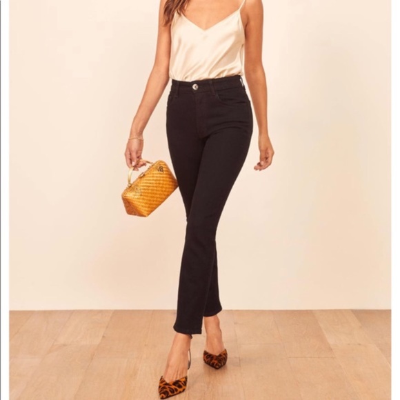 New Reformation Emilia Crop Jeans Black 27